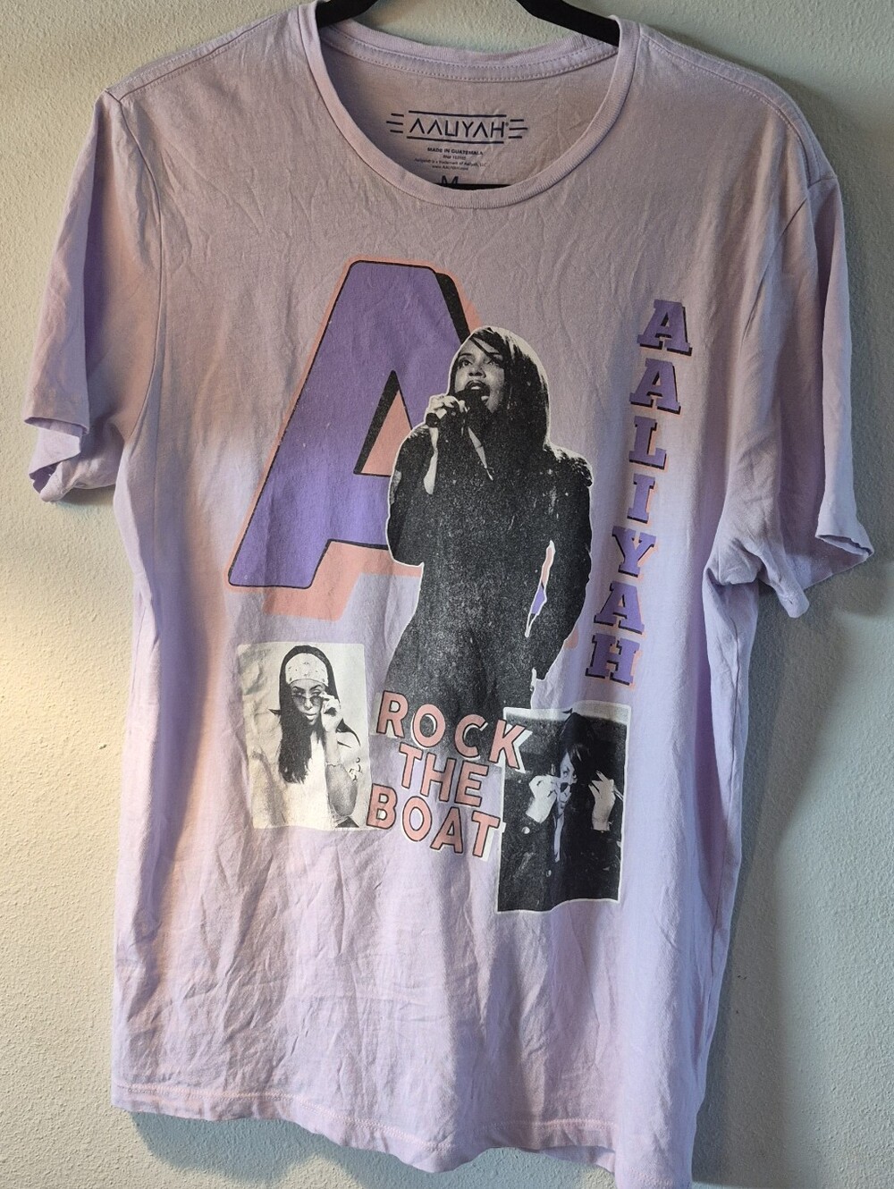 Aaliyah Rock The Boat Graphic Tee | Lilac Purple | Size Medium | Y2K